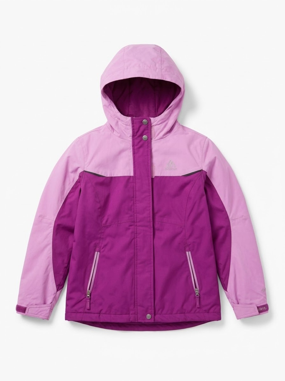 Gerry Girls Hooded Waterproof Raincoat Windbreaker Jacket Purple Pink XL(14-16)